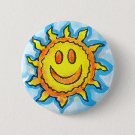夏の太陽スマイルボタン 缶バッジ