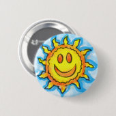 夏の太陽スマイルボタン 缶バッジ (正面&裏面)