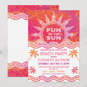 夏の太陽パーティー招待状 招待状 (正面/裏面)