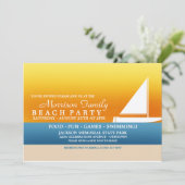 夏の太陽ビーチパーティー招待状 招待状 (スタンド正面)