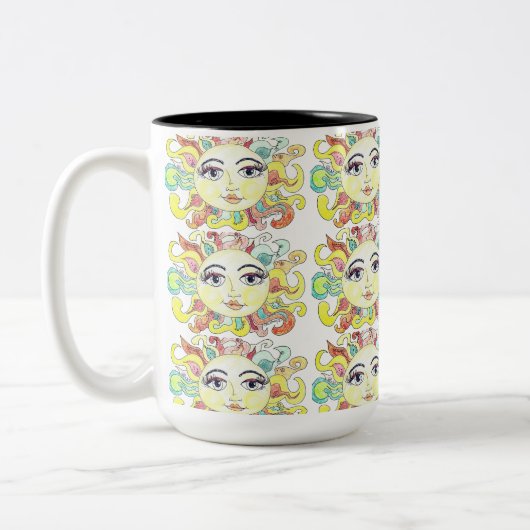 夏の太陽 – このマグカップが必要だ！ ツートーンマグカップ (左)