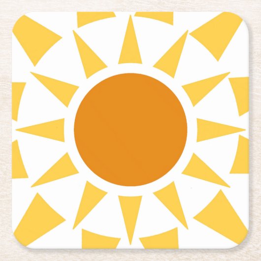 夏の太陽 スクエアペーパーコースター (正面)