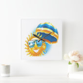 夏の太陽 スクエア壁時計 (ホーム)