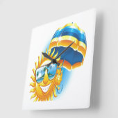 夏の太陽 スクエア壁時計 (傾斜)