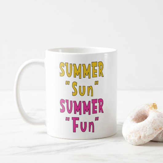夏の太陽 夏の楽しみ コーヒーマグカップ (ドーナツ)