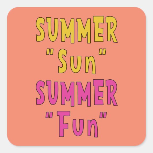 夏の太陽 夏の楽しみ  スクエアシール (正面)