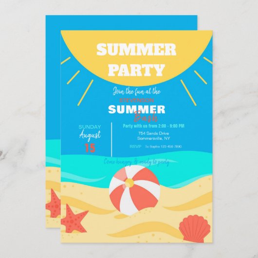 夏の太陽 招待状 (正面/裏面)