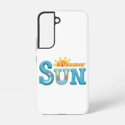 夏の太陽 – 明るい色の夏の太陽 SAMSUNG GALAXYケース (裏面)