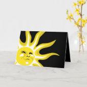 夏の太陽、晴れの太陽の挨拶 カード (黄色い花)