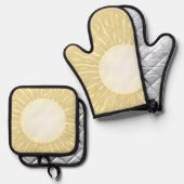 夏の太陽 鍋つかみ&鍋敷きセット (正面/裏面)