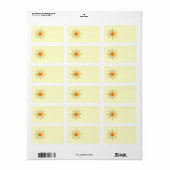 夏の太陽。黄色とオレンジ。 ラベル (フルシート)