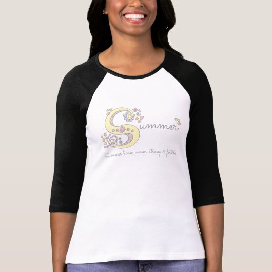 夏の女の子の名前の意味Tカスタム字 Tシャツ (正面)