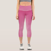 夏の女性かわいいピンクエレガント色 カプリレギンス (正面)