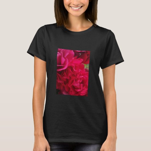 夏の女性のバラフラワーTシャツ Tシャツ (正面)