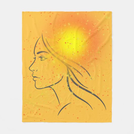 夏の女神 - フェミニンな季節の芸術 フリースブランケット (正面)