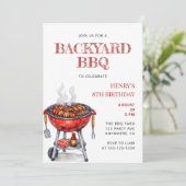 夏の子供の誕生日BBQパーティー 招待状 (スタンド正面)