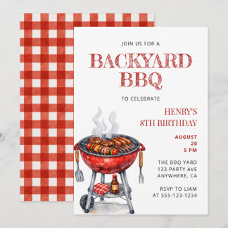 夏の子供の誕生日BBQパーティー 招待状