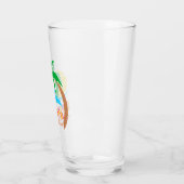 夏の季節のサンセットとヤシ タンブラーグラス (左)