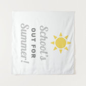 夏の学校はもう終わり グレー イエロー 太陽 タペストリー (正面(横))