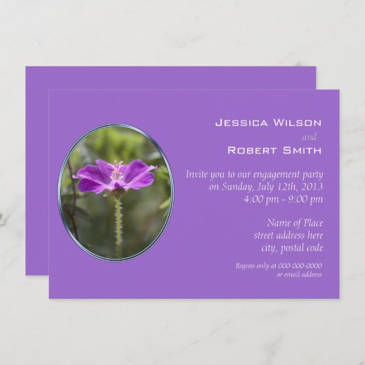 夏の屋外バーベキュー婚約パーティ 招待状 (正面/裏面)