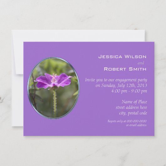 夏の屋外バーベキュー婚約パーティ 招待状 (正面)