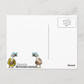 夏の帽子とサングラスをかわいいガチョウ ポストカード (裏面)