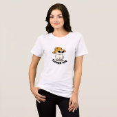 夏の帽子イラストのかっこいい猫 トライブレンドTシャツ (正面全面)