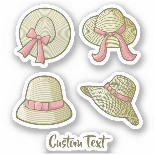 夏の帽子（黄色） シール (正面)