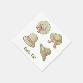 夏の帽子（黄色） スタンダードカクテルナプキン (角)