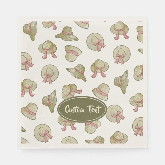 夏の帽子（黄色） スタンダードランチョンナプキン (正面)