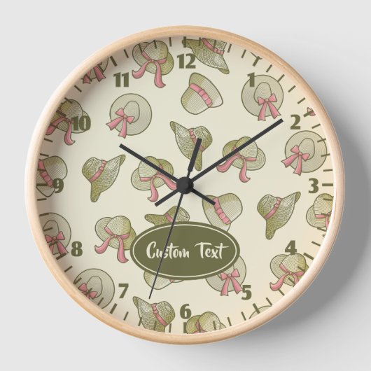 夏の帽子（黄色） 壁時計 (正面)