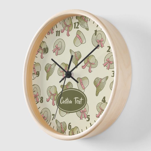 夏の帽子（黄色） 壁時計 (傾斜)