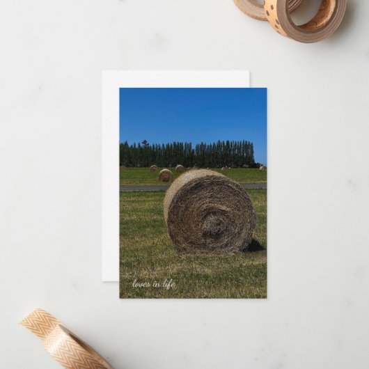 夏の干し草 ノートカード (正面/裏面インサイチュ)