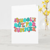 夏の幸せな学校の最終日 カード (黄色い花)