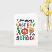 夏の幸せな学校の最終日 カード (黄色い花)