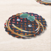 夏の幸せな顔秋オレンジ色の季節 ペーパーコースター (アングル)