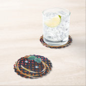 夏の幸せな顔秋オレンジ色の季節 ペーパーコースター (インサイチュ)