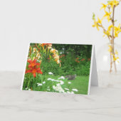 夏の庭のグリーティングカード カード (黄色い花)