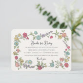 夏の庭のパーティー本の赤ちゃんシャワーインサート エンクロージャーカード (スタンド正面)