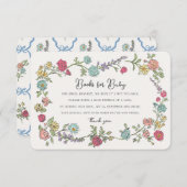 夏の庭のパーティー本の赤ちゃんシャワーインサート エンクロージャーカード (正面/裏面)