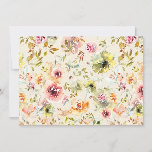 夏の庭のフローラの誕生発表フォトカード 招待状 (裏面)