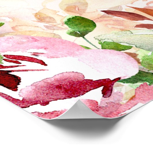 夏の庭のフローラ結婚の歓迎ポスター ポスター (角)