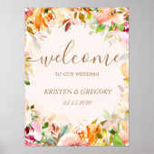 夏の庭のフローラ結婚の歓迎ポスター ポスター (正面)