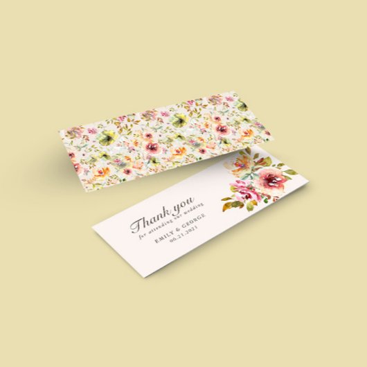 夏の庭のフローラ結婚サンキューカード