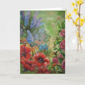 夏の庭のブランクの中のメッセージカード カード (黄色い花)