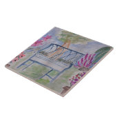 夏の庭のベンチのセラミックタイル タイル (側面)