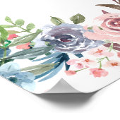 夏の庭の水の色のフローラのプラグ抜き記号 ポスター (角)