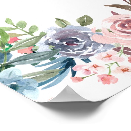 夏の庭の水の色のフローラのプラグ抜き記号 ポスター (角)