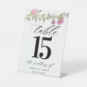 夏の庭の水の色のフローラテーブル番号 台座サイン (正面)