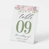 夏の庭の水の色のフローラテーブル番号 台座サイン (正面)